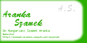 aranka szamek business card